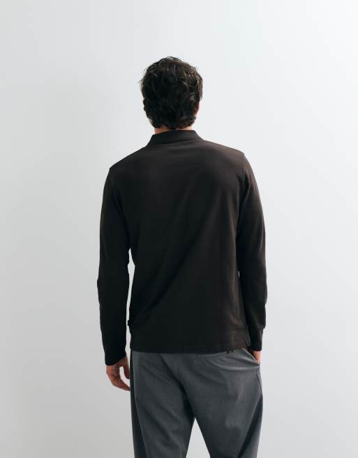 Jack & Jones - Polo zippé à manches longues - Marron, 5 de 5