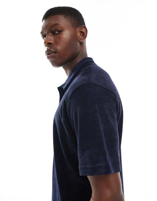 Jack & Jones – Polohemd aus Frottee in Marineblau, 5 von 5