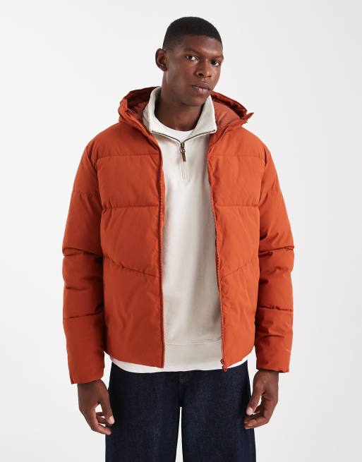 Jack & Jones – Pomarańczowa kurtka ocieplana z kapturem