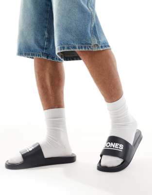 Jack & Jones Pool Sliders In Black