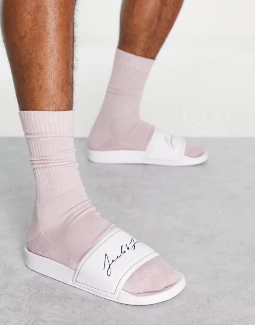 Jack & Jones pool slides inwhite