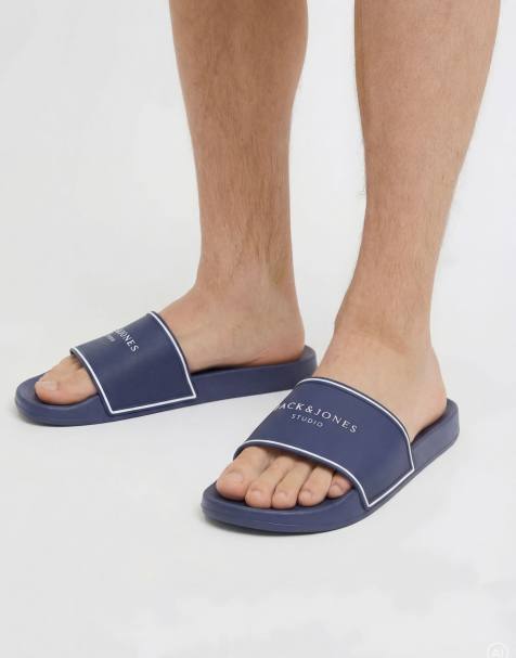 Jack & Jones - Pool - Slippers in marineblauw - view 1