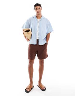 Jack & Jones Poplin Oversized Shirt In Blue