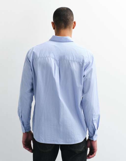 Jack & Jones poplin stripe shirt in blue, 4 of 5