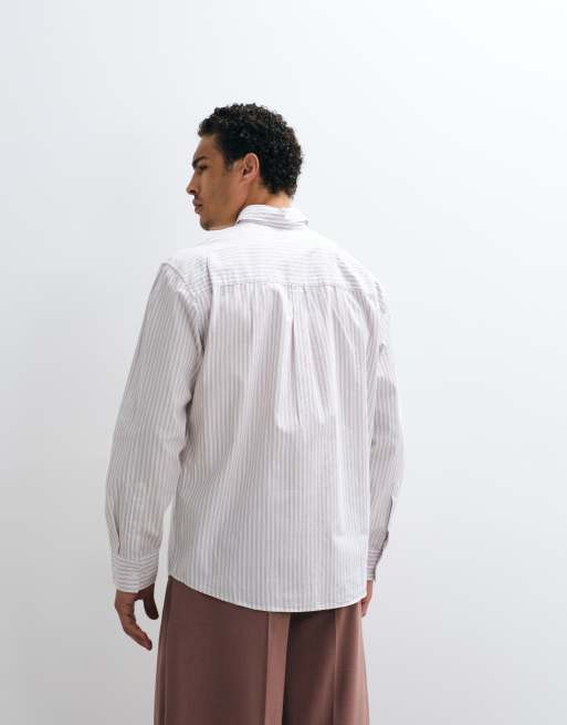 Jack & Jones poplin stripe shirt in white, 5 of 9
