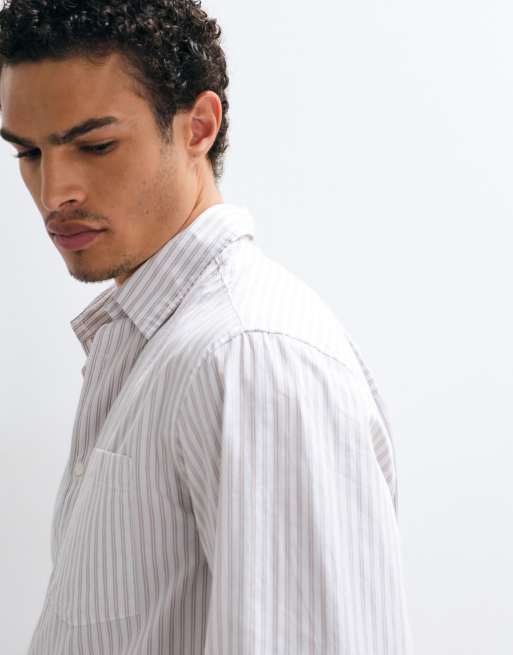 Jack & Jones poplin striped shirt in white, 3 of 9