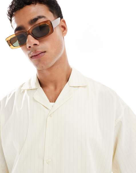 Jack & Jones poplin wide fit shirt in off white - view 1