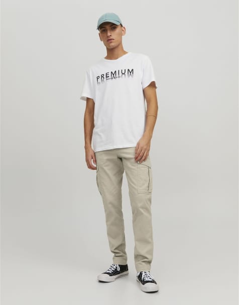 Jack & Jones - Porcelænshvide cargobukser - view 1