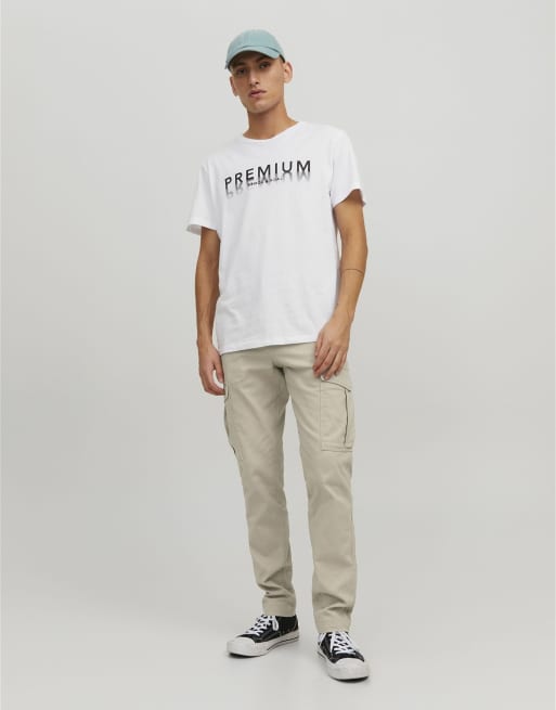 Jack & Jones - Porcelænshvide cargobukser