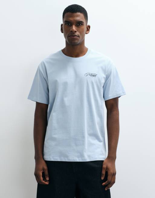 Jack & Jones – Portugal – Blå t-shirt med somrigt tryck baktill, 3 av 5