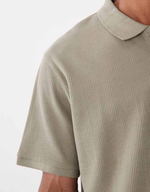 Jack & Jones – Prążkowana koszulka polo w kolorze khaki, 4 z 5