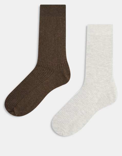 Jack & Jones premium 2 pack sock in light gray and brown - view 1