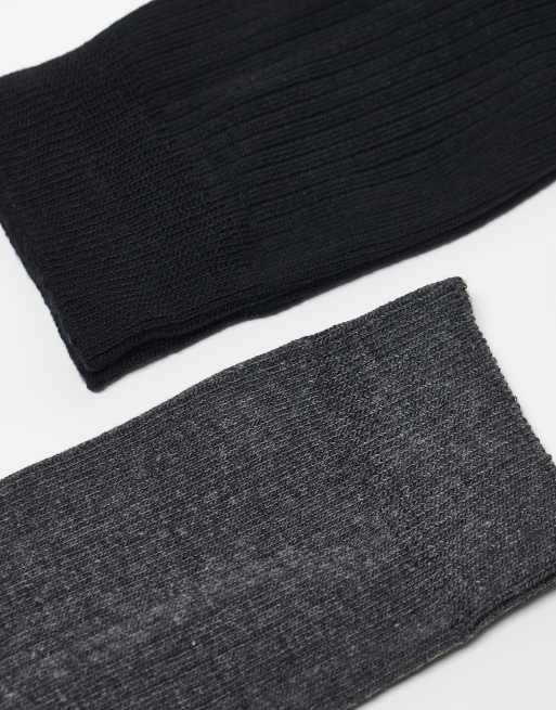 Jack & Jones premium 2 pack socks in dark gray and black, 2 of 3