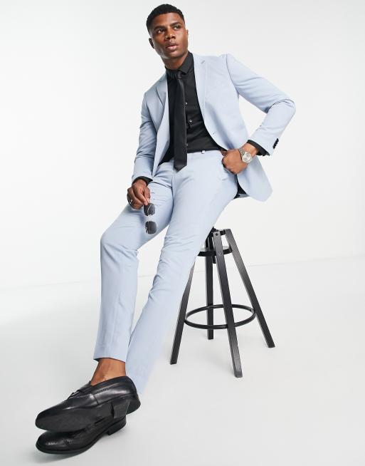 Jack & Jones Premium – Anzughose in Hellblau mit schmalem Schnitt 