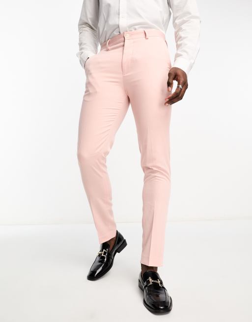 Jack & Jones – Premium – Anzughose in Pastellrosa mit sehr schmalem Schnitt