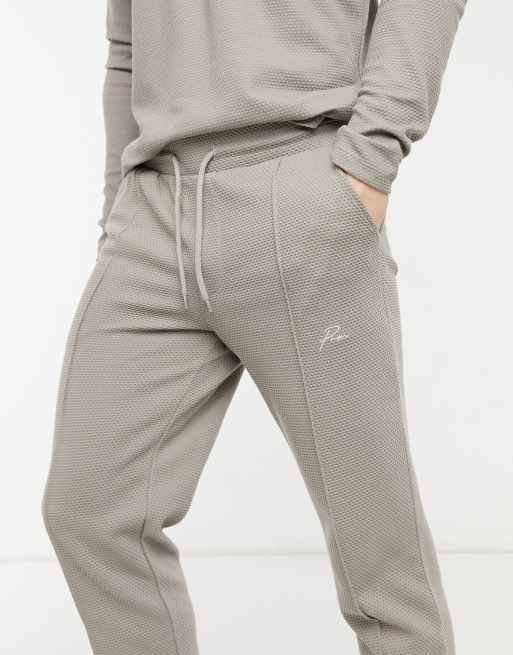 Jack & Jones - Premium - Beige joggingbukser med tekstur - Del af sæt, 3 af 4