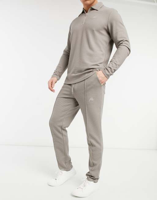 Jack & Jones - Premium - Beige joggingbukser med tekstur - Del af sæt, 4 af 4