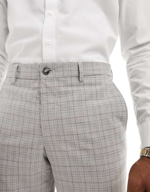Jack & Jones – Premium – Beigerutiga kostymbyxor med smal passform, del av kostym , 5 av 5