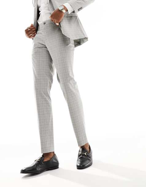 Jack & Jones Premium slim fit suit trouser in beige check 