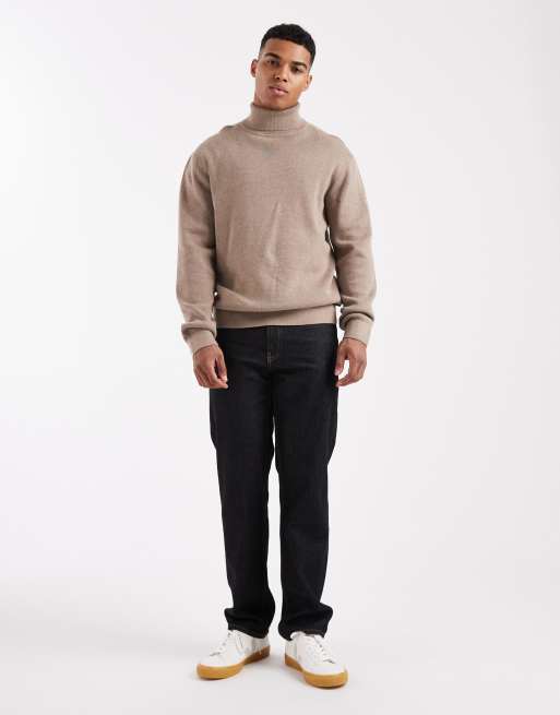 Jack & Jones Premium – Beżowy sweter z golfem, 2 z 5
