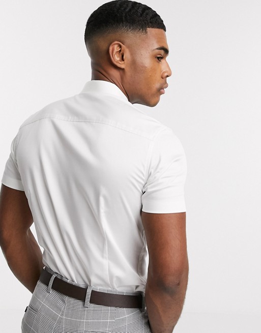 Jack & Jones Premium – Biała elegancka koszula z krÓtkim rękawem i stretchem XETA