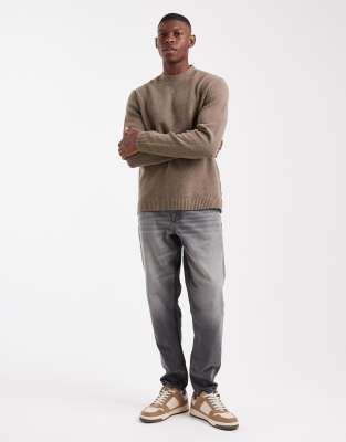 Jack & Jones Premium Boucle Sweater In Brown
