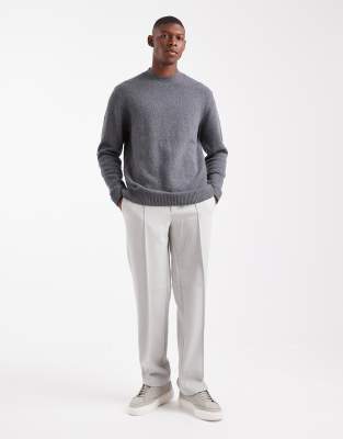 Jack & Jones Premium Boucle Sweater In Gray