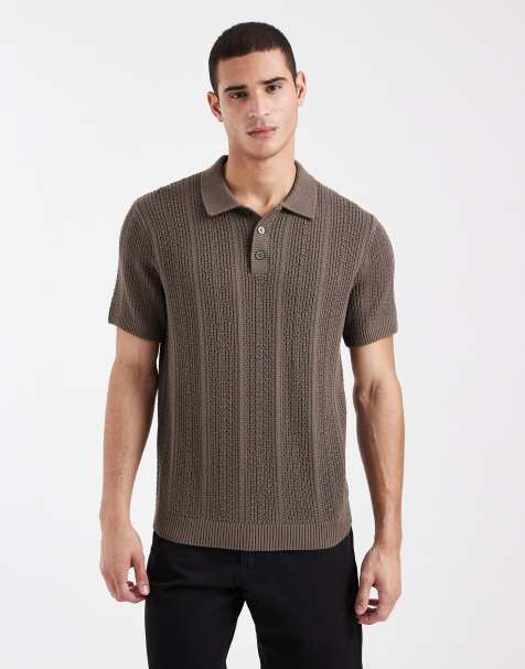 Jack & Jones Premium – Brun, grovstickad pikétröja - view 1