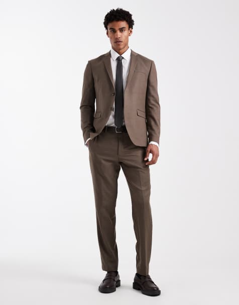 Jack & Jones Premium – Brun kostym med supersmal passform - view 1