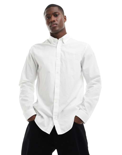 Jack & Jones Premium - Camicia a maniche lunghe in popeline bianco 