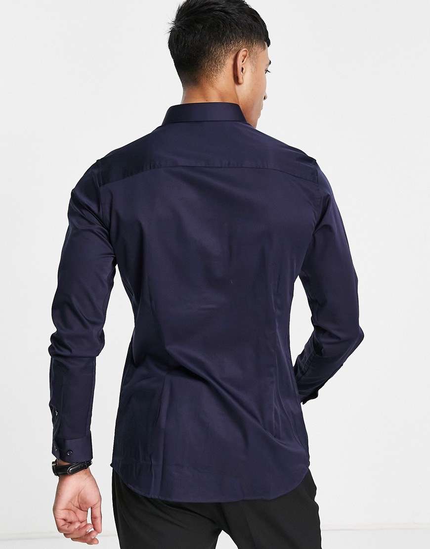 Camicia elegante slim elasticizzata blu navy - Jack&Jones Camicia donna  - immagine2