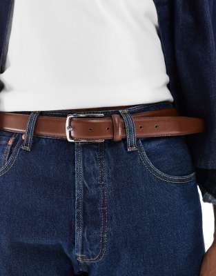 Jack & Jones Premium - Ceinture en cuir - Marron-Brown