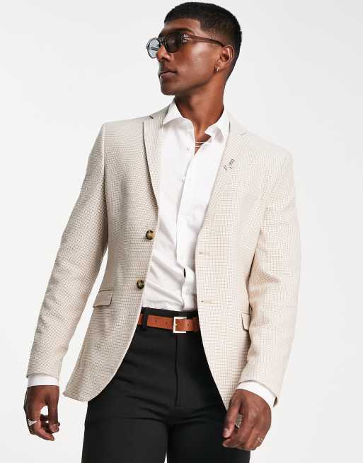 Beige 2025 check blazer