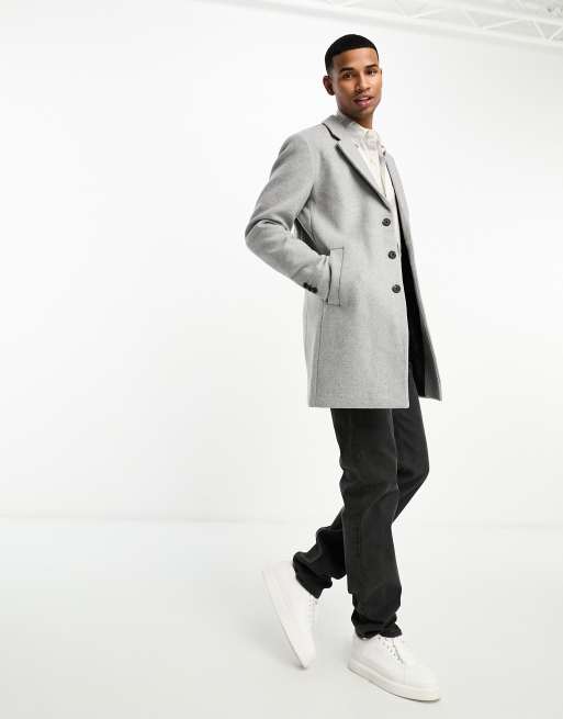 Light gray wool outlet coat mens