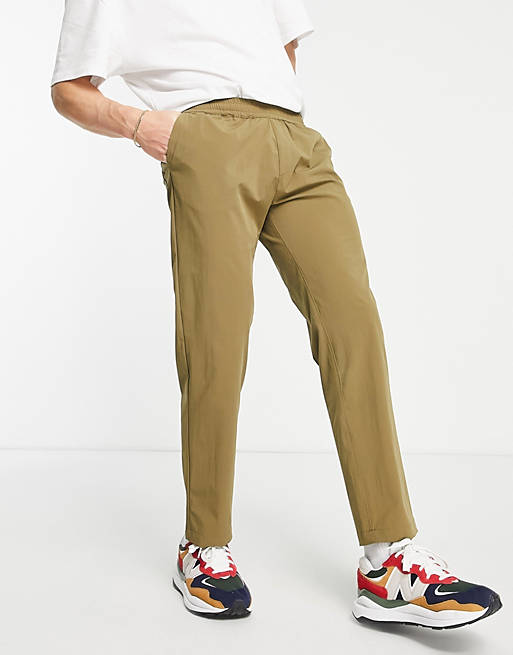 Men Jack & Jones Premium co-ord slim trousers in brown 