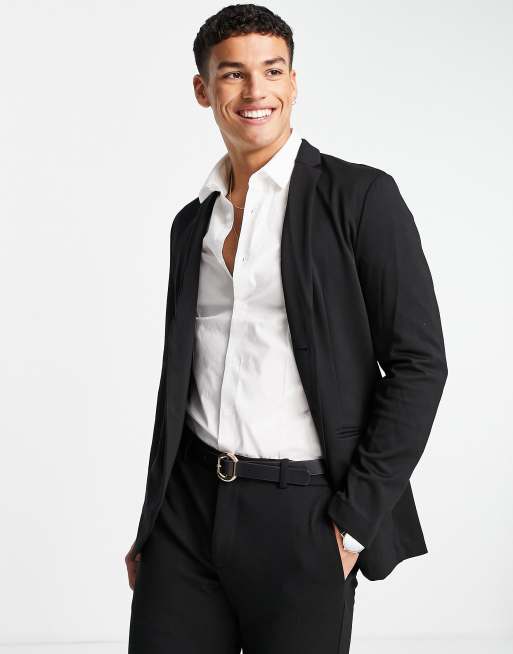 Jack & Jones Premium - Costume ajusté en jersey avec pantalon et veste - Noir, 3 de 4