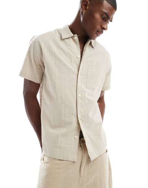 Jack & Jones - Premium - Cremehvid skjorte i bæk-og-bølge-stof - view 1