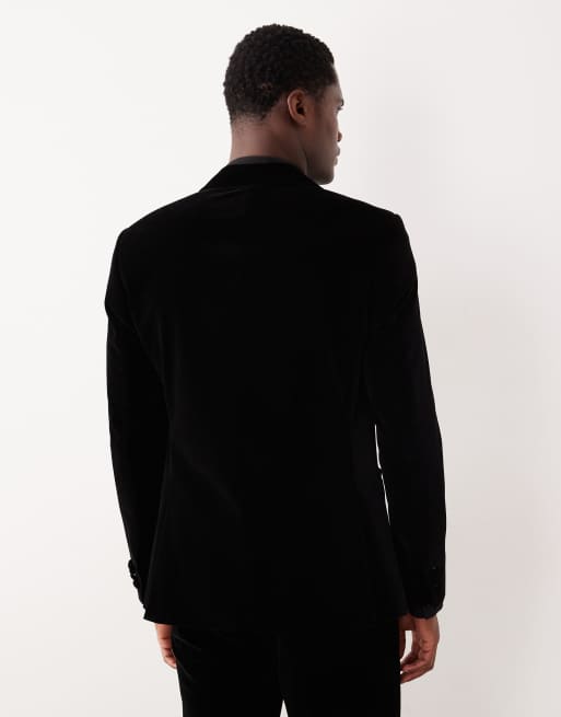 Jack & Jones Premium – Czarna aksamitna marynarka smokingowa, 3 z 5