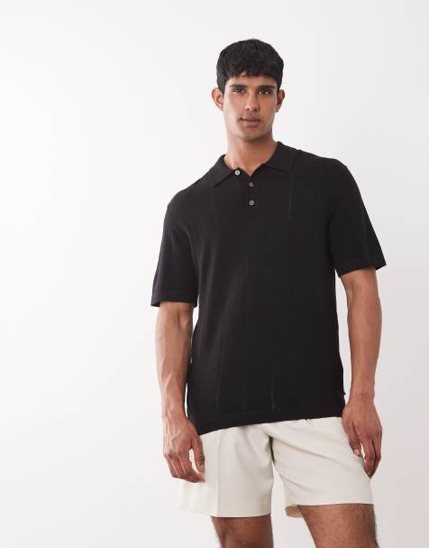 Jack & Jones Premium – Czarna, dzianinowa koszulka polo - view 1