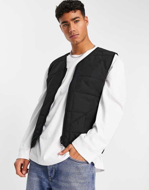 Jack & Jones - Premium - Doorgestikte bodywarmer in zwart 