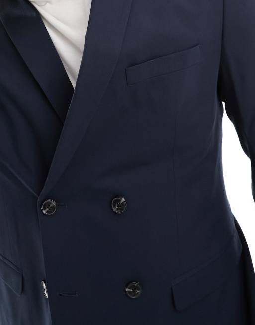 Jack & Jones Premium double breasted suit jacket in navy, 4 of 5