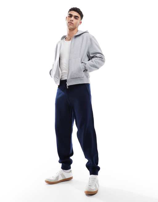 Jack & Jones Premium – Dzianinowe joggersy dresowe w granatowym kolorze, 2 z 5