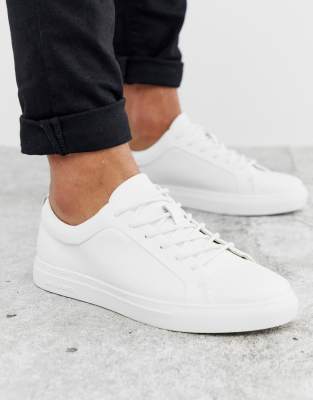 faux leather white sneakers