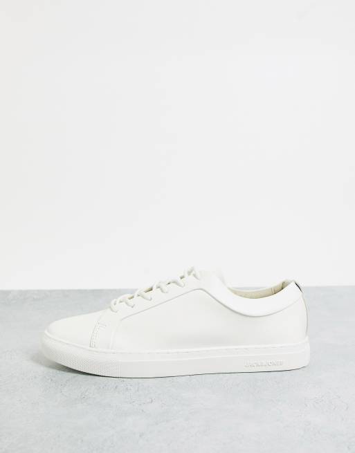 Jack & Jones Premium faux leather sneaker in white | ASOS