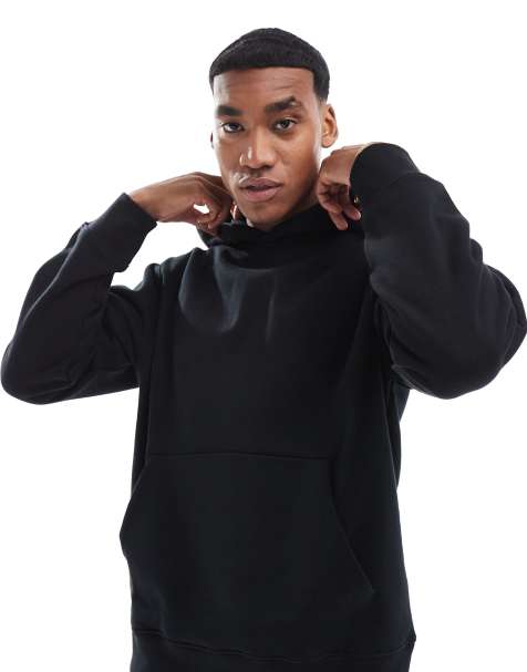 Jack & Jones Premium - Felpa oversize nera pesante 400 gsm con cappuccio - view 1