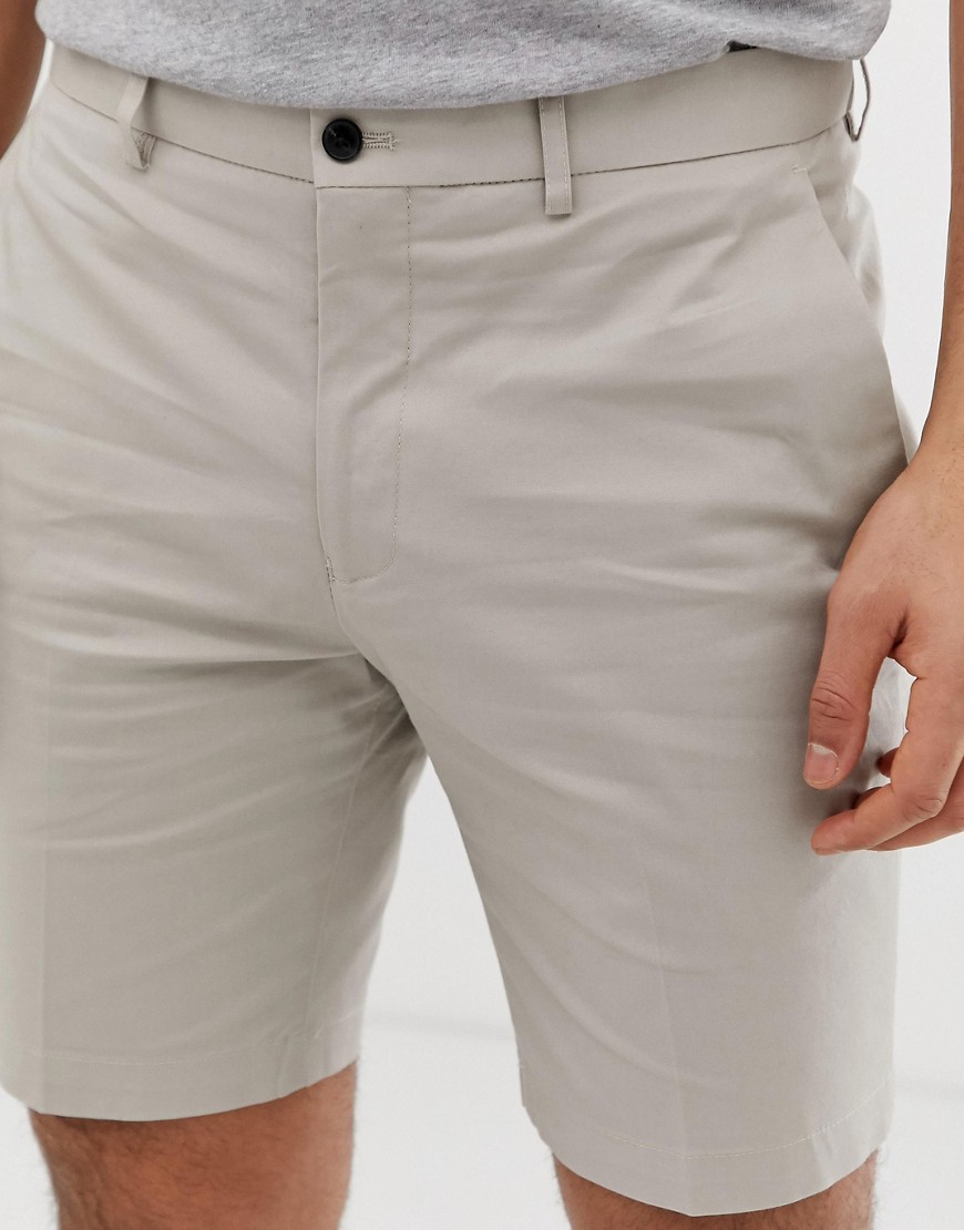 Jack & Jones – Premium – figursydda shorts av borstad bomull-Beige