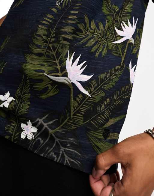 Jack Jones Premium floral t-shirt in navy ASOS