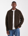 [Jack & Jones] Jack & Jones premium fluffy cardigan with collar in brown XL Delicioso