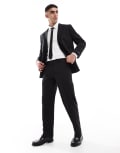 [Jack & Jones] Jack & Jones Premium Franco relaxed fit suit pants in black 48 Black
