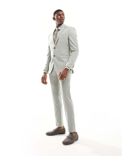 Jack & Jones Premium - Giacca da abito slim verde pallido, 3 di 5